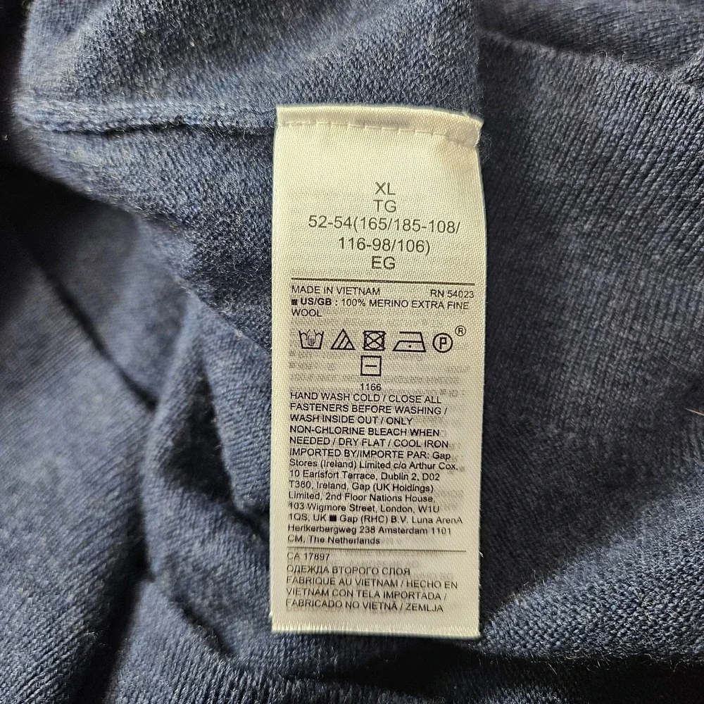 Banana Republic Sweater Men XL Blue Italian Merino Wool Cabincore Cozy Preppy‎
